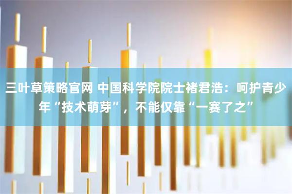 三叶草策略官网 中国科学院院士褚君浩：呵护青少年“技术萌芽”，不能仅靠“一赛了之”